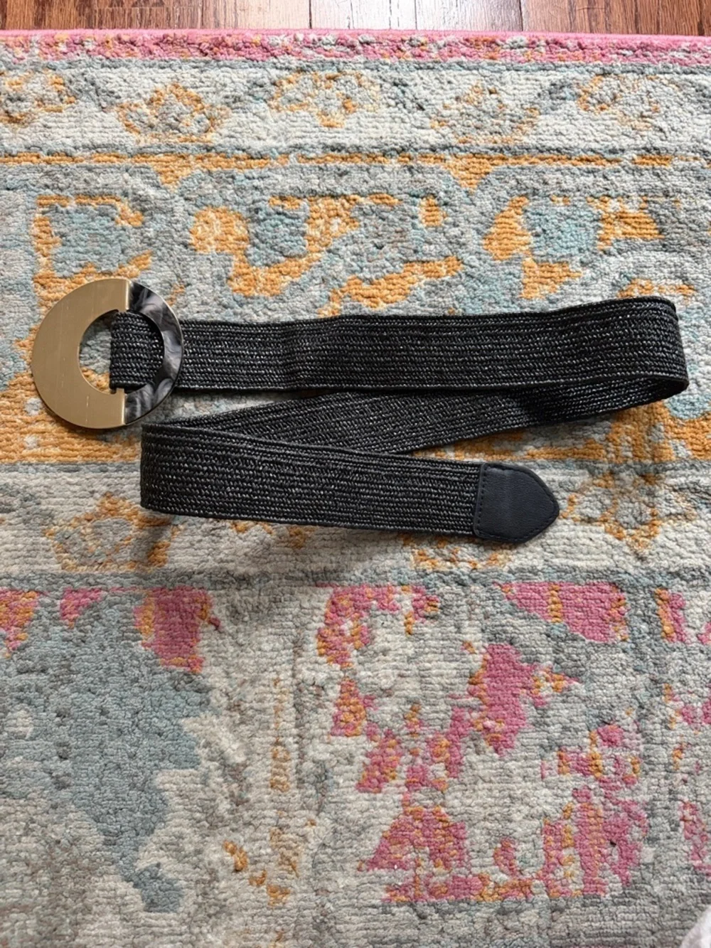 august + delilah Alexa Woven Stretch Belt in Black